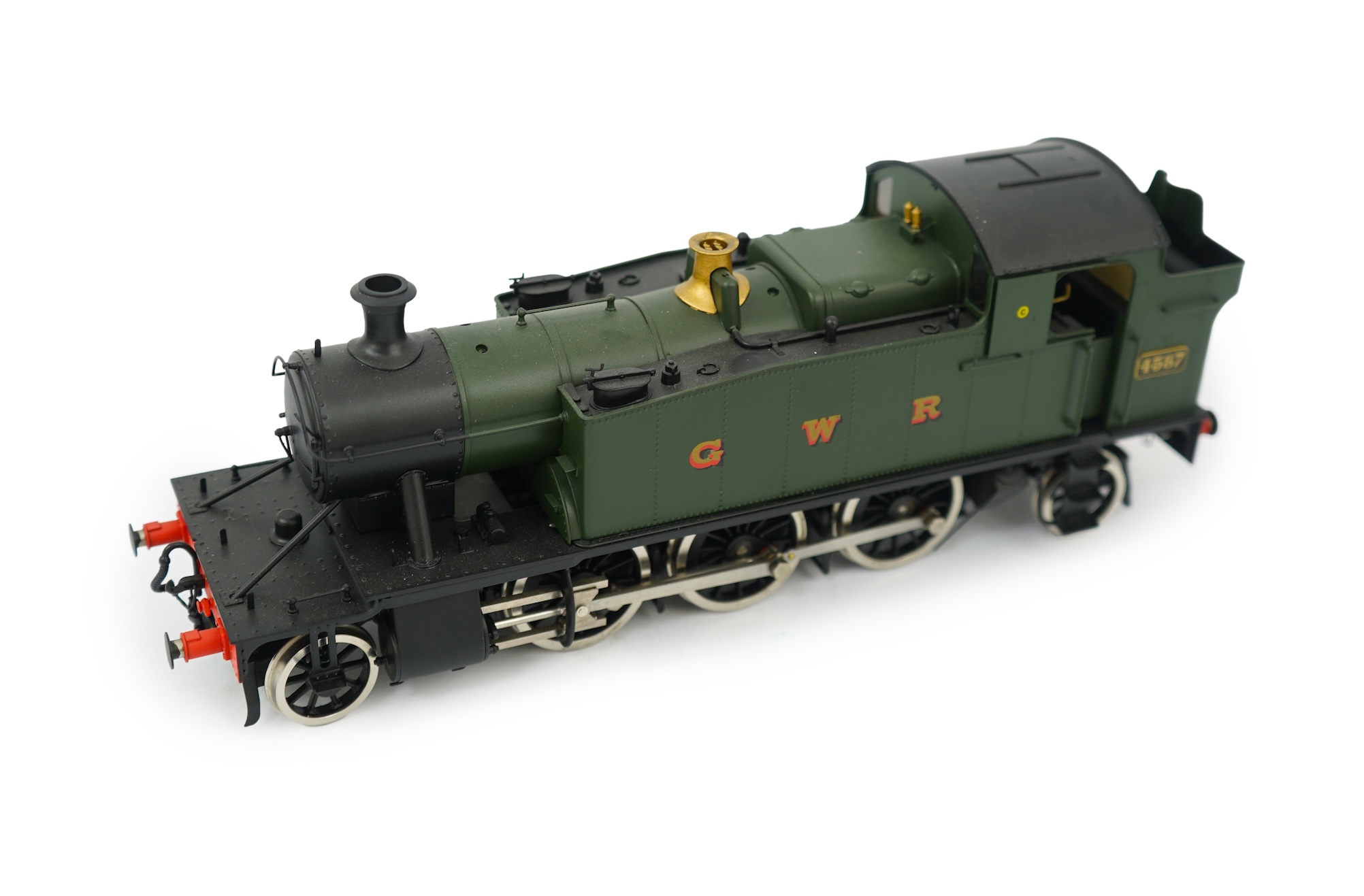 An 0 Gauge Tower Models, Blackpool, made in Sancheng China, model of GWR Class 45xx, 4587, 2-6-2T Prairie Tank locomotive, powered for two rail operation.